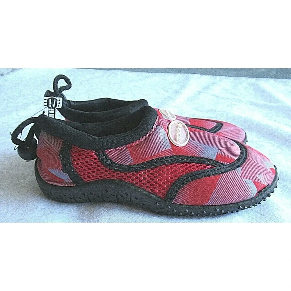 2 Pair Kids Rockin R-K502N Red & Royal Blue Neoprene Water Shoes Size 13 Youth